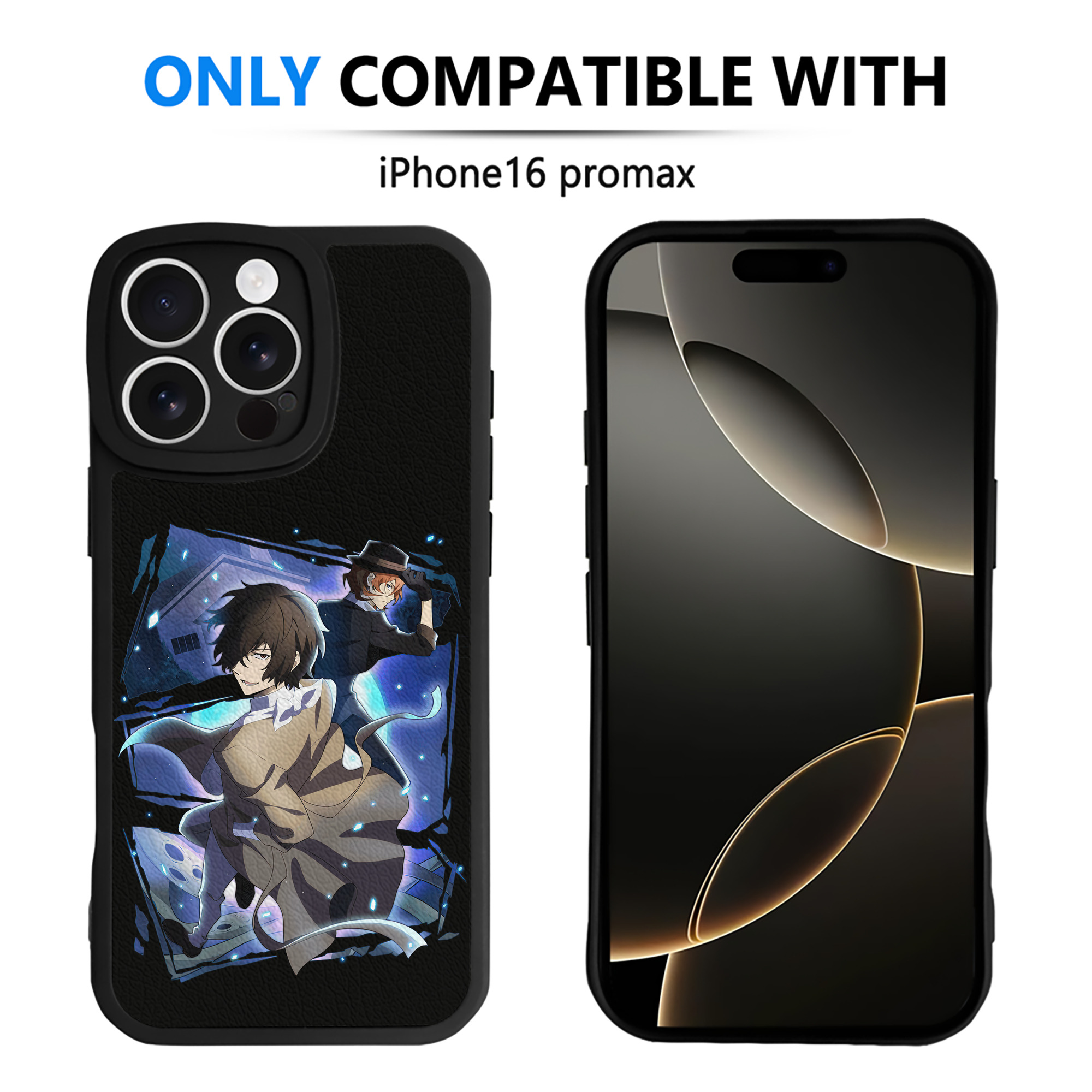 （画像用） 文豪ストレイドッグス Bungo Stray Dogs 【iPhone 16シリーズ対応】シリコンスマホケース（レザー調） 材質：シリコン